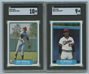 1982 Fleer #563 Rob Wilfong SGC 10 GEM MINT and #564 Al Williams SGC 9 MINT - Picture 1 of 2