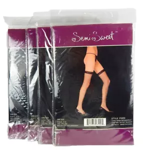 (4 pr) Semi Sweet Black Fishnet Thigh High Stockings 5'-5'9" - 100 to 175 lbs. - Picture 1 of 4