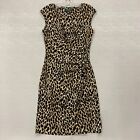 Lauren Ralph Lauren Faux Wrap Dress Leopard Print Women's Size 8 V-Neck Brown