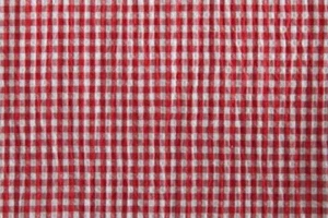 Red Gingham Seersucker Fabric for Dolls House Projects 5" x 42" - 100% cotton - Picture 1 of 1