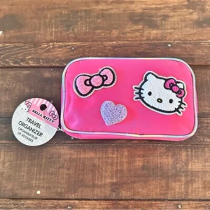 Hello Kitty Travel organizer bag Case makeup toiletries NWT pink hearts 9 in - Picture 1 of 4