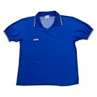 Italy Diadora Shirt  Vintage 80S Retro Football Italia Sportswear Blue Large