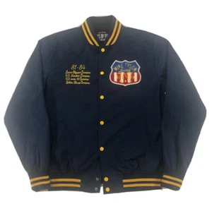 Mike Tyson Roots of Fight Kid Dynamite Navy/Gold Stadium Jacket Mens Size Medium - Picture 1 of 12