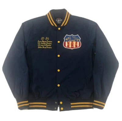 Mike Tyson Roots of Fight Kid Dynamite Navy/Gold Stadium Jacket Mens Size Medium - Image 1 of 4
