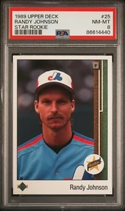 1989 Upper Deck Randy Johnson Star Rookie #25 - PSA 8 NM-MT Expos/Mariners RC - Picture 1 of 2