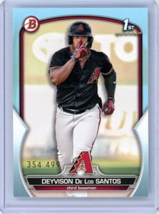 * DEYVISON DE LOS SANTOS * 2023 1ST BOWMAN SKY BLUE PARALLEL RC # 499