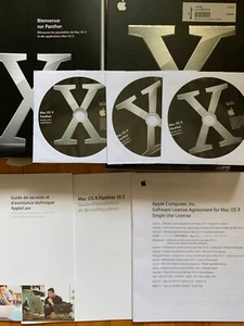 Mac OS X 10.3 Panther 3 Install Discs Kit /Manuels en Français / French Manuals - Picture 1 of 5
