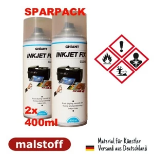 Ink-jet Fixativ glanz Spray 2x400 ml schützt Ausdrucke Ghiant bei Malstoff - Bild 1 von 1