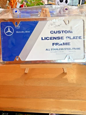 Mercedes-Benz Genuine Polished Stainless Steel License Plate Frame NEW Q6880005 - Image 1 of 4