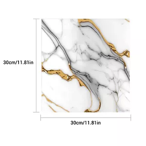 1-30PCS Self-Adhesive Grey Marble PVC Cladding Wall Panels for Kitchen Bathroom - Picture 1 of 28