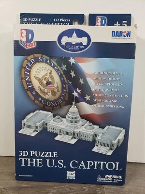 The U.S. Capitol 3D Puzzle 132 pc Daron CF074H NEW OPEN BOX - Image 1 of 4