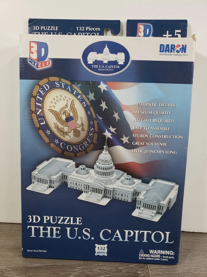 The U.S. Capitol 3D Puzzle 132 pc Daron CF074H NEW OPEN BOX - Image 1 of 4