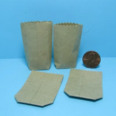 HANDLEY Dollhouse Miniature Large Paper Bag Set of 4 Great for Store or Market IM65207