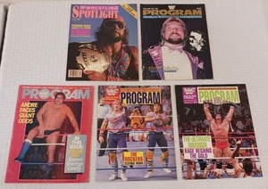 5 WWF Event Program Lot House Show Spotlight #1 Savage 1980s Andre Warrior WWE - Picture 1 of 1