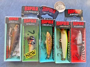 SET 5 NEUE RAPALA KÖDER BALSA MINNOWS FLOAT GR. 3-5-7 SINK SMALL CRANKBAITS NEU IM KARTON - Bild 1 von 6