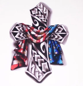 American Flag Over Cross Decal Sticker Truck Window Camper Golf Cart POW MIA - Picture 1 of 2