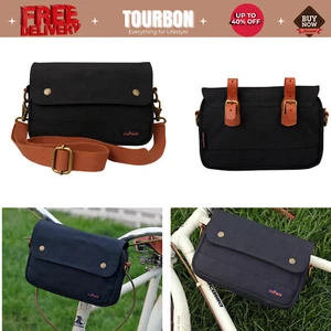 Toubon Canvas Bicycle Pouch Saddle Case e-Bike Handlebar/Seat/Tube/Frame Bag - Picture 1 of 24