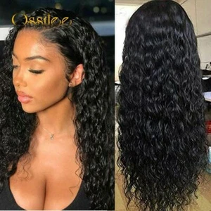 Water Wave Lace Front Human Hair Wigs Remy Brazilian Curly Wig Lace Closure Wigs - Picture 1 of 11