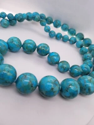 JTV SWE 2435 бирюзовая бусина родий над серебро градуированный ожерелье - Изображение 1 из 4