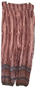 Earthbound Trading Company Size XL Peacock Pink Pants Drawstring Elastic Waist - Picture 1 of 5