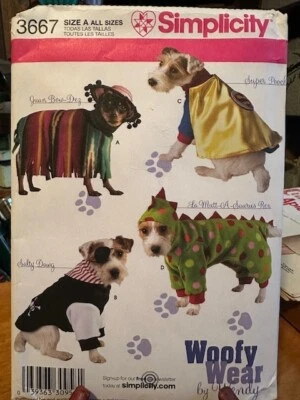 SIMPLICITY WOOFY WEAR PUPPY COSTUMES  PATTERN by Wendy-  3367 - sm - lg - Image 1 of 2