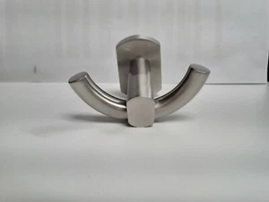 Satin Stainless Steel Double Coat Hooks - Picture 1 of 9