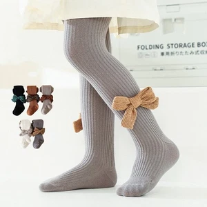 Baby Girl Tights Bow Spanish Style Pantyhose Cotton 6 Months - 8 Years Old - Picture 1 of 34