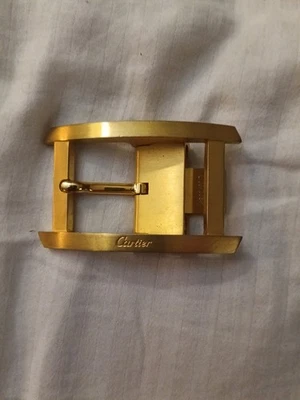 Auténtico Cinturón Cartier Cuero Negro GP Logo Hebilla Dorado Ropa Accesorio Foto 1 de 3