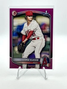 George Klassen 2025 Bowman 1st Fuschia Border #179/299 #BP-63 Los Angeles Angels - Picture 1 of 3
