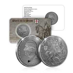 Moneda de Plata Brillante Sin Circular San Jorge y el Dragón 2025 Edición Limitada - Imagen 1 de 7