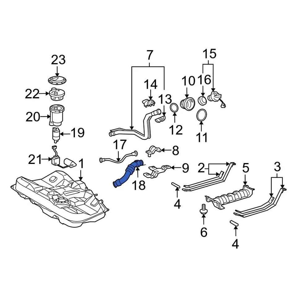 For Toyota Camry 2004-2011 Toyota 7721306041 Fuel Filler Hose Foto 1 de 4