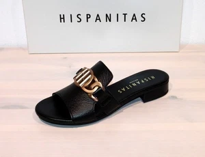 % RESTPAARE SONDERVERKAUF % HISPANITAS Leder Sandale Spanien Negro - Neu! Gr. 42 - Bild 1 von 10