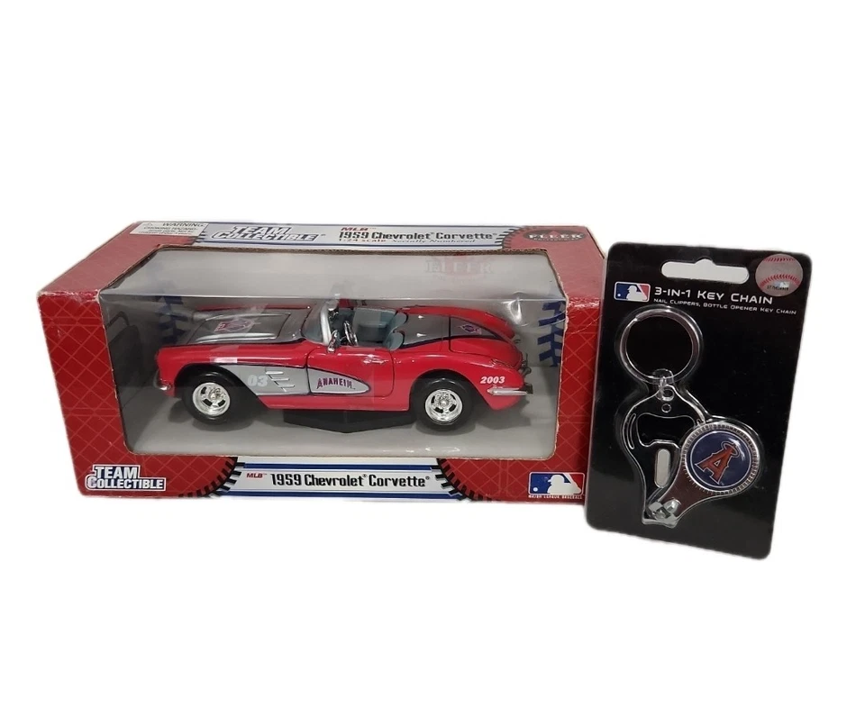 Fleer Los Angeles Angels 1959 Chevy Corvette (504 Made) & 3 In 1 Key Chain Lot - Image 1 of 3