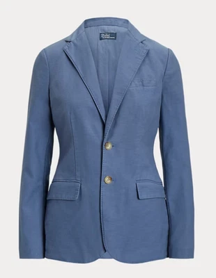 $498 Polo Ralph Lauren Size 0 Womens Jacket Concept Blue Cotton Blazer Coat - Image 1 of 4