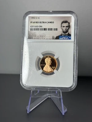 1992-S Lincoln Cent Penny Proof Coin NGC PF 69 RD Ultra Cameo - Image 1 of 2