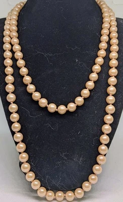 Collar Largo Kate Spade Rosa Claro Champagne Imitación Perla Glamour Audaz Declaración Foto 1 de 4