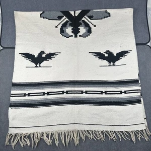 Vintage mexikanischer Teppich Decke Poncho 75" x 37" - Bild 1 von 9