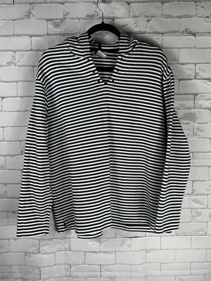 Sudadera con capucha para mujer Talbots azul marino blanco a rayas suéter náutico, playero | XL Foto 1 de 4