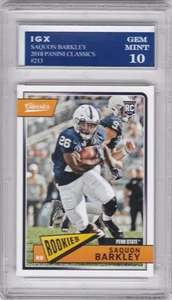 SAQUON BARKLEY 2018 Classics #213 RC Penn State Eagles Football RARE GEM MINT 10 - Picture 1 of 1