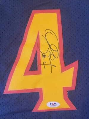 Derek Fisher Signed Warriors Jersey PSA/DNA COA Autographed Golden State Reebok. - Image 1 of 4