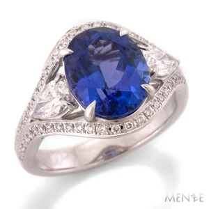 Anillo Cóctel 750/- Oro Blanco Tanzanita + Diamantes RW 57 by Bucherer (22950) - Imagen 1 de 12