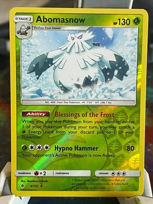 POKEMON ABOMASNOW 4/131 RARE REVERSE HOLOFOIL FORBIDDEN LIGHT NM CARD - Image 1 of 2