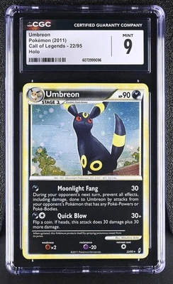 CGC 9 MINT Umbreon 2011 Call of Legends 22/95 Holo Pokemon Card - Image 1 of 2
