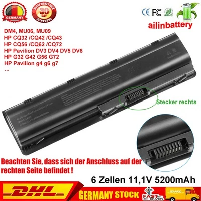 ✅5200MAH AKKU Für HP Pavilion G4 G6 G7 DV5 DV6 DV7 593553-001 MU06 MU09 DM4 Envy - Bild 1 von 4
