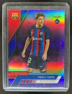 2022 Topps Chrome FC Barcelona: Mes Que Un Club Pablo Torre RC Purple #/15 - Image 1 of 2