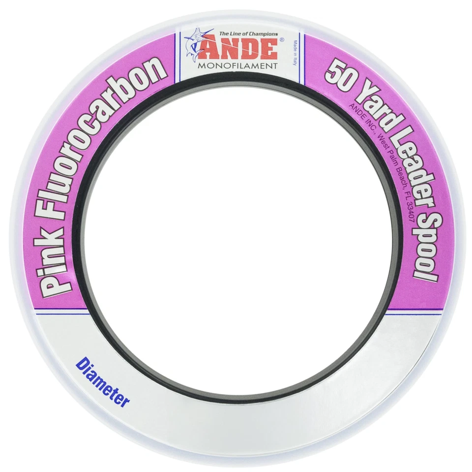 Ande Pink Fluorocarbon Leader Wrist Spool 40lb 50yd - Image 1 of 1