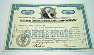 USA 1950 NEW YORK CENTRAL RAILROAD COMPANY Vintage Stock Share Certificate/Bond - Bild 1 von 7