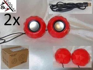 2x 600W Speaker Mini Lautsprecher Portable Boxen USB PC Laptop MP3 MP4 Rot #MÜ - Picture 1 of 6