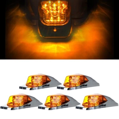 5X 10-4/5'' AMBER LED 7 LED CAB MARKER CLEARANCE LIGHT FOR PETERBILT 377 378 - Image 1 of 4