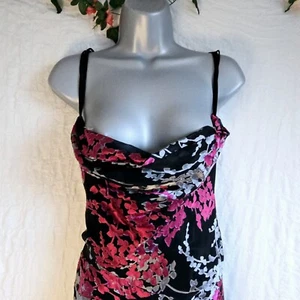 Monsoon Black Silk Mix Maxi Long Length Evening Cowl Neck Dress Size 22 - Picture 1 of 8